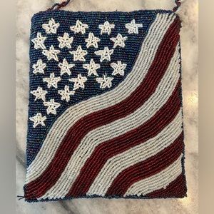 American Flag beaded purse